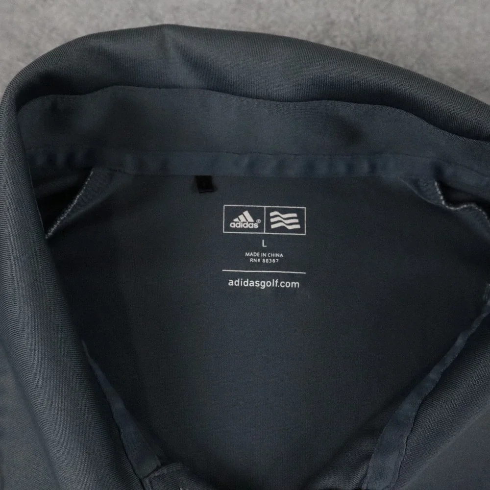 Adidas Golf‎ Polo Shirt Mens Large Adizero Performance Gray Short Sleeve